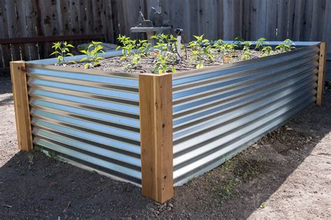 planter boxes with corrugated metal|galvanized steel raised garden bed.